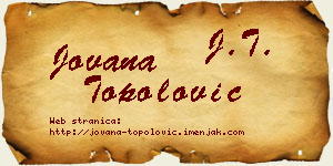 Jovana Topolović vizit kartica